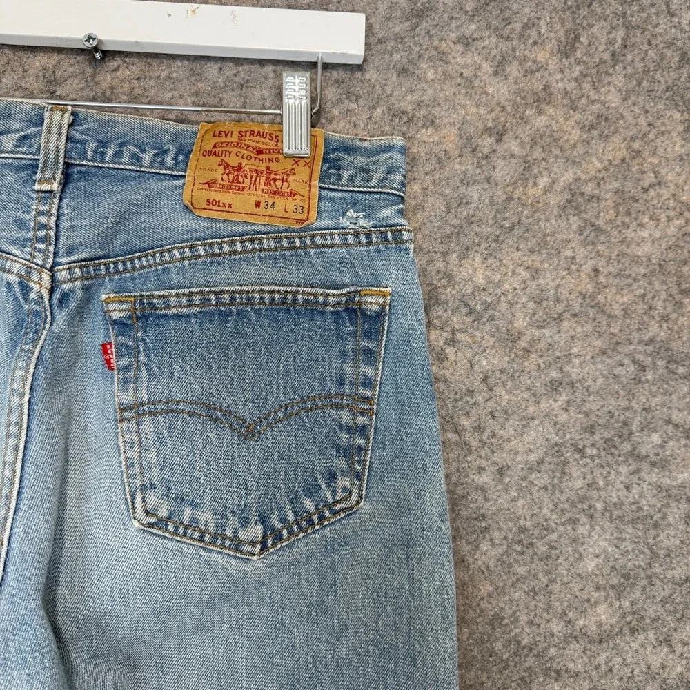 Vintage Levi's 501XX Jeans Mens 34x33 (fits 31x29) Blue Denim Pants 80s 90s‎ USA